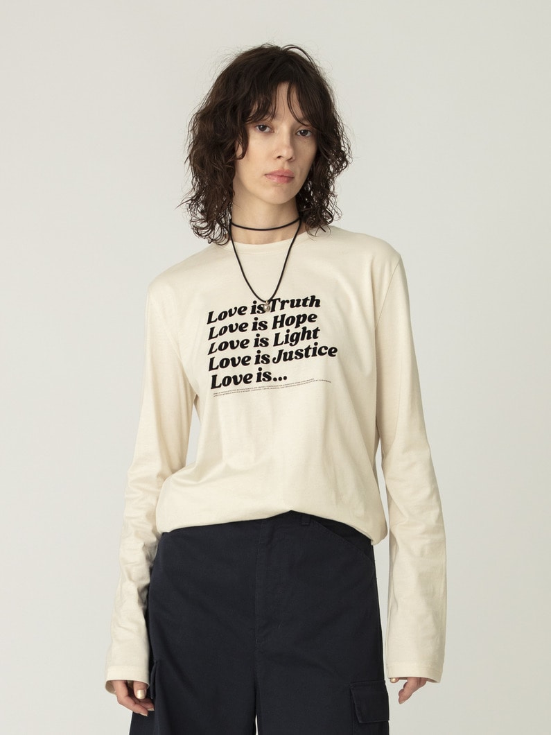 ラブ イズ プリント ロングスリーブティー 詳細画像 ivory 2
