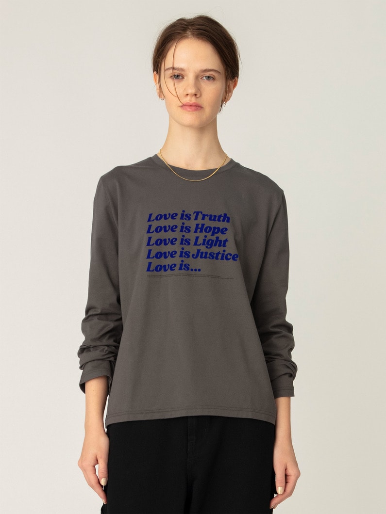 ラブ イズ プリント ロングスリーブティー 詳細画像 gray