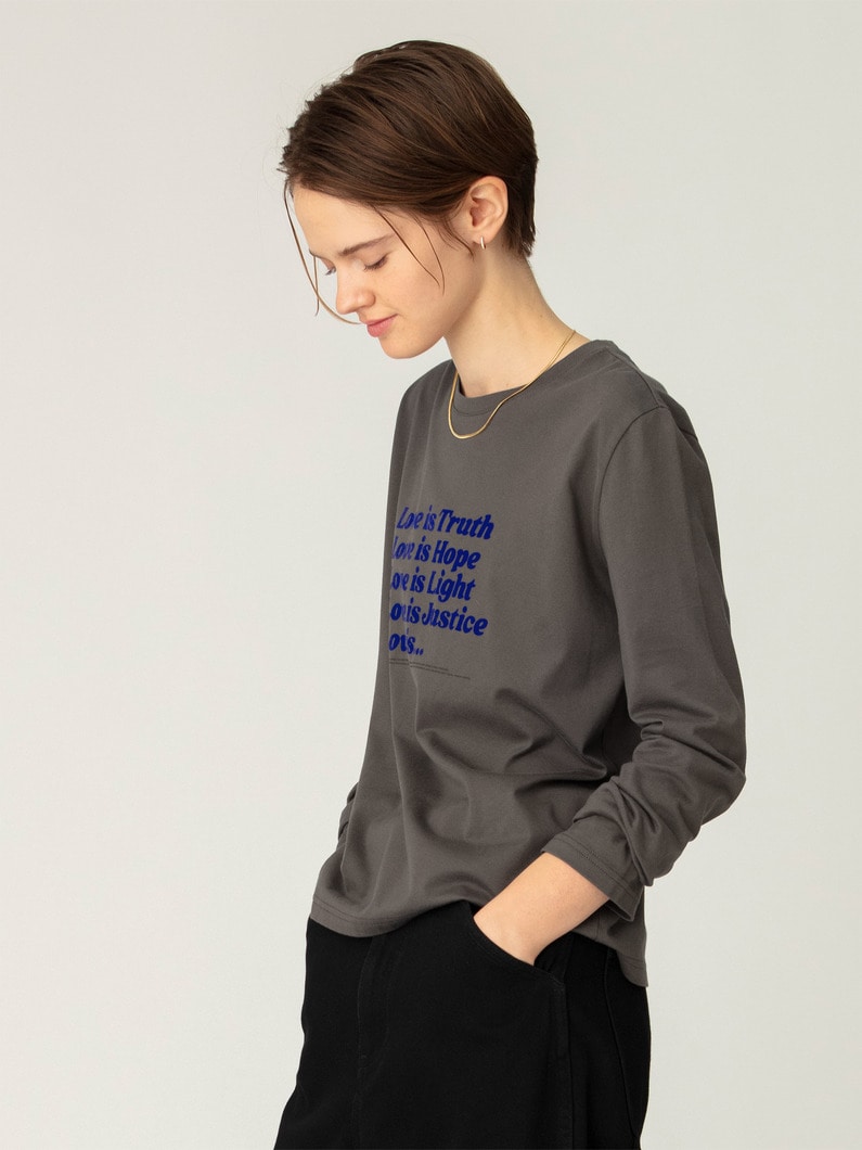 ラブ イズ プリント ロングスリーブティー 詳細画像 gray 2
