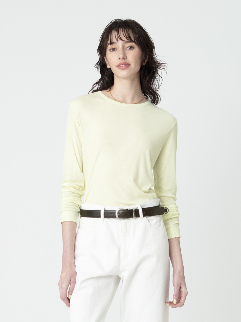 スムースストレッチ ロングスリーブ ティー 詳細画像 lime