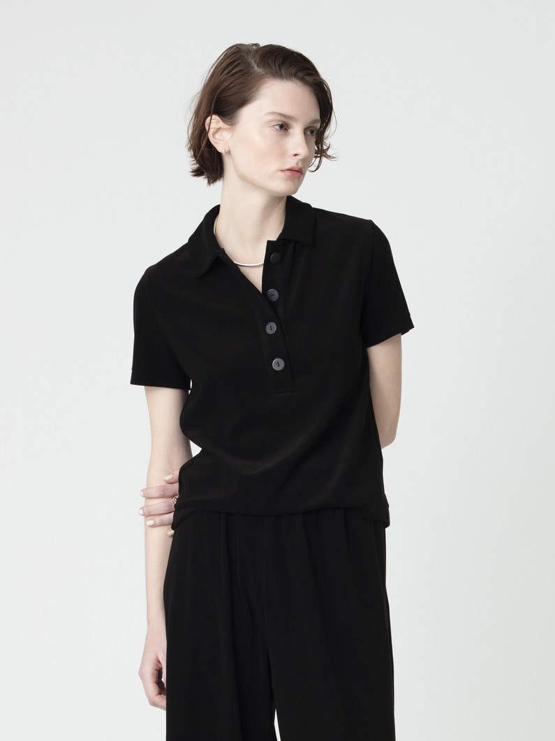 パイル ポロシャツ（ブラウン/ブラック） 詳細画像 black 2