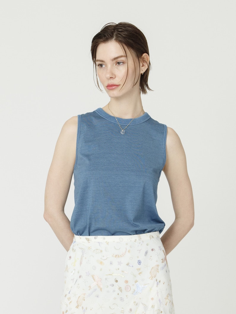 インディゴ スリーブレス トップ 詳細画像 blue