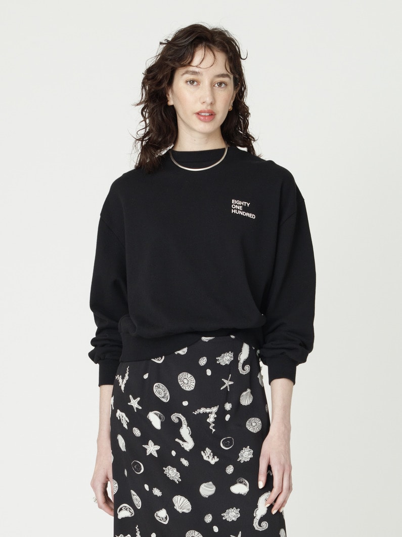 サステナブルコットン ロゴ スウェット プルオーバー（women） 詳細画像 black