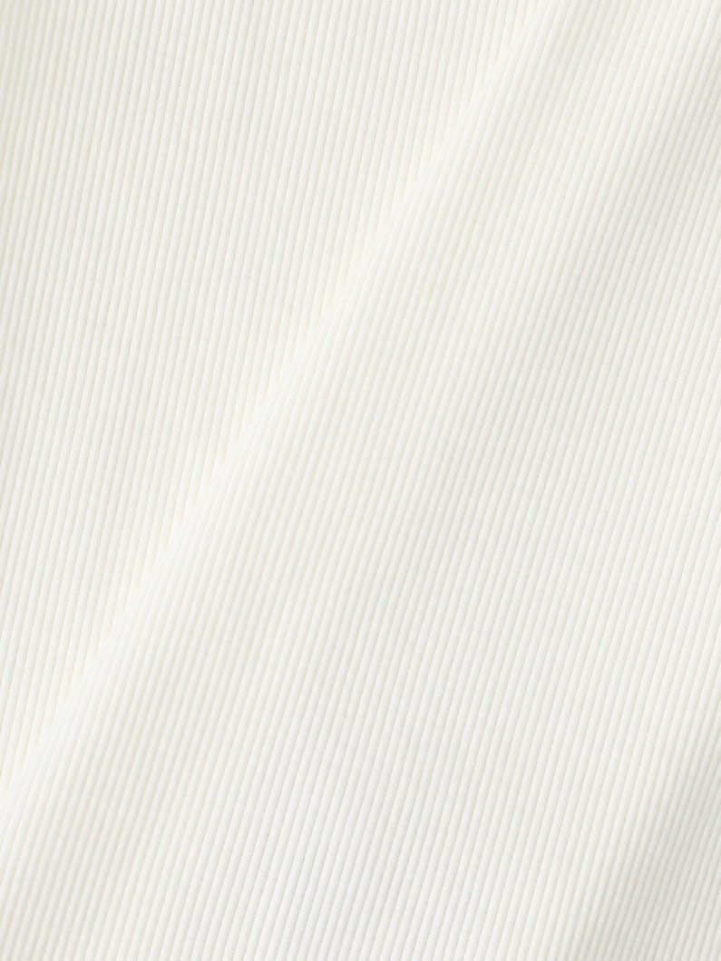 リブ スリーブレス トップ（ホワイト/ブラック） 詳細画像 black 3