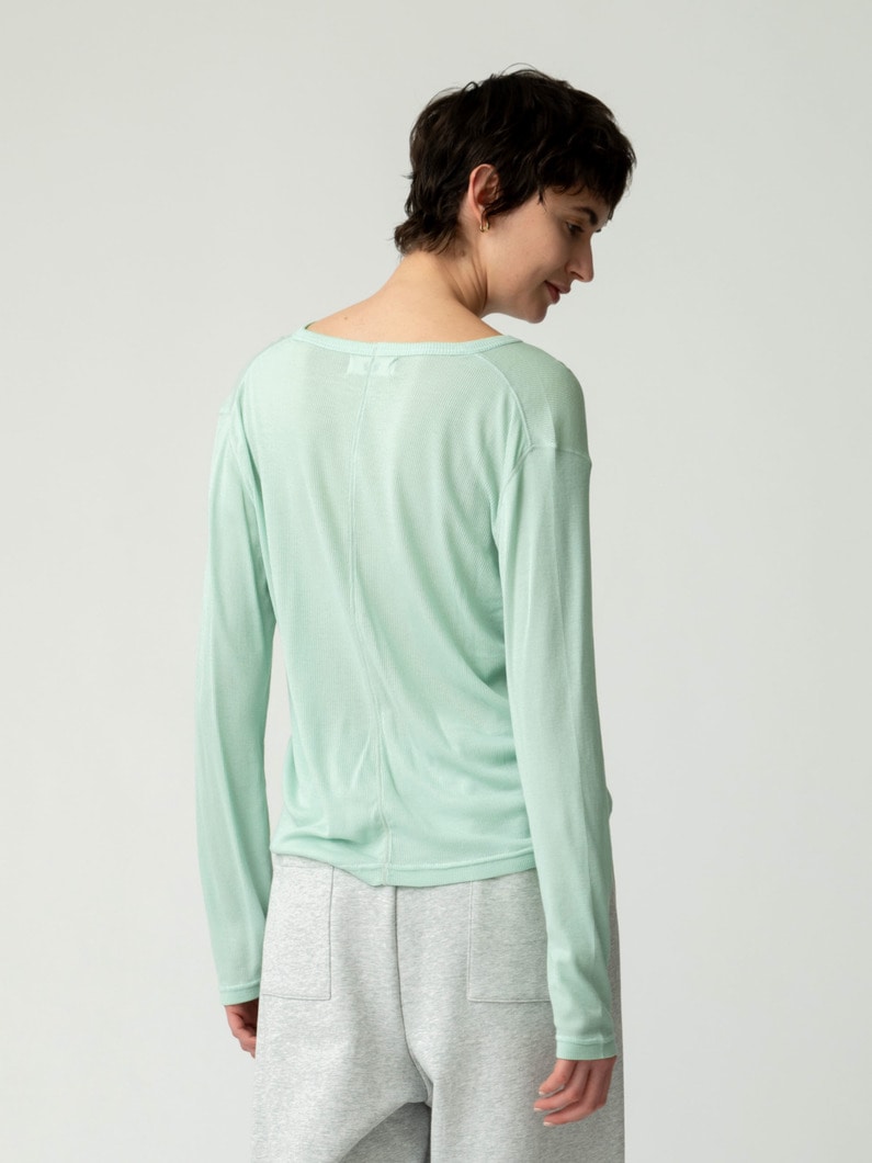 シアー クルーネック プルオーバー 詳細画像 green 3