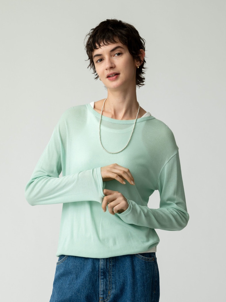 シアー クルーネック プルオーバー 詳細画像 green 4