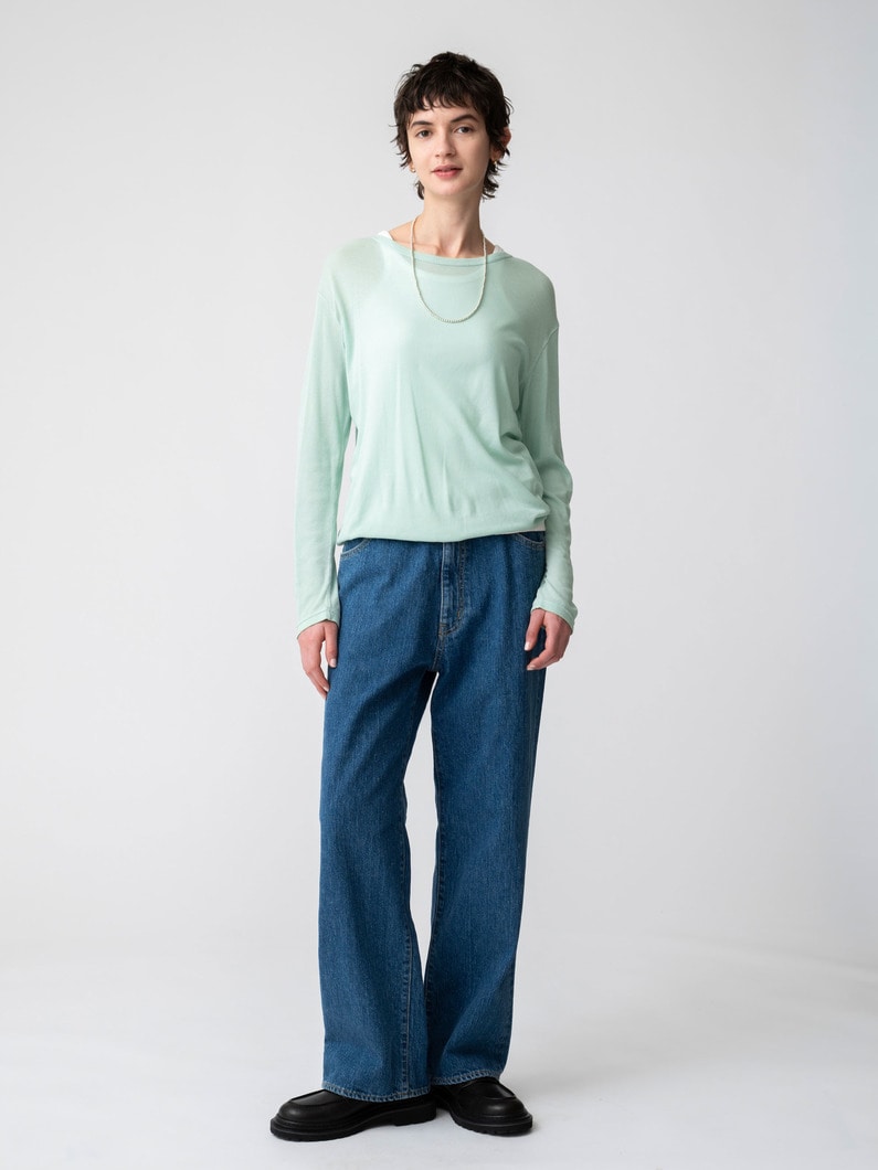 シアー クルーネック プルオーバー 詳細画像 green 5