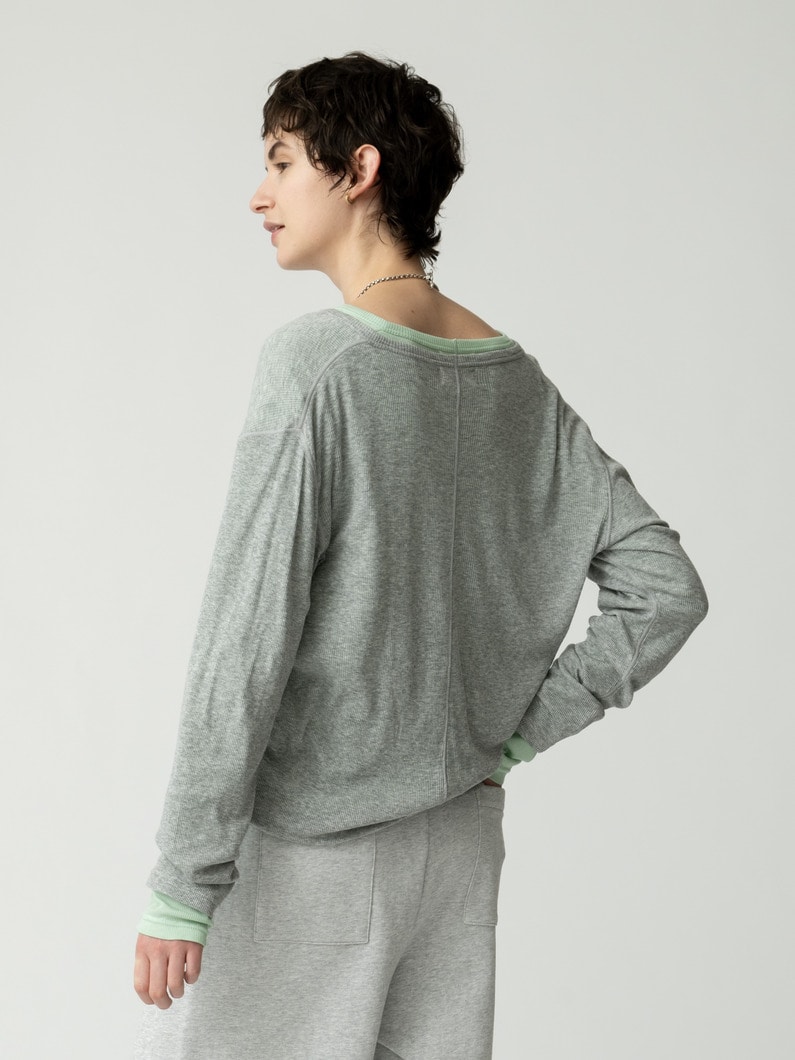 シアー クルーネック プルオーバー 詳細画像 top gray 2