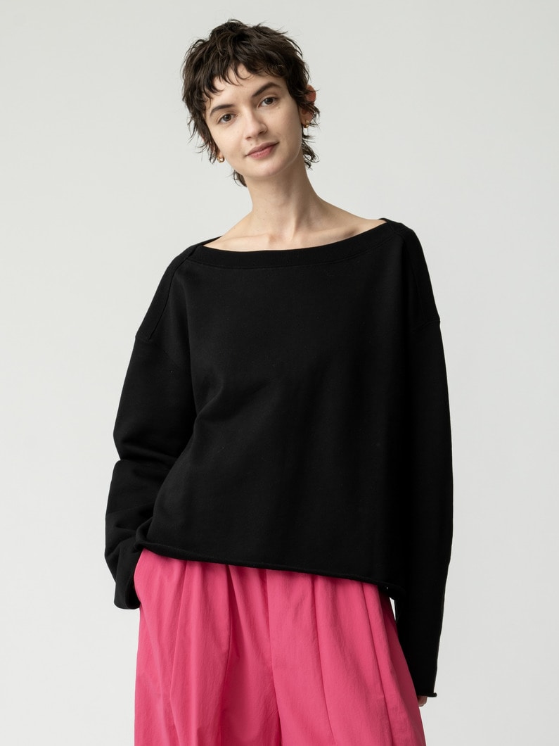 ボートネック スウェット プルオーバー 詳細画像 black 1