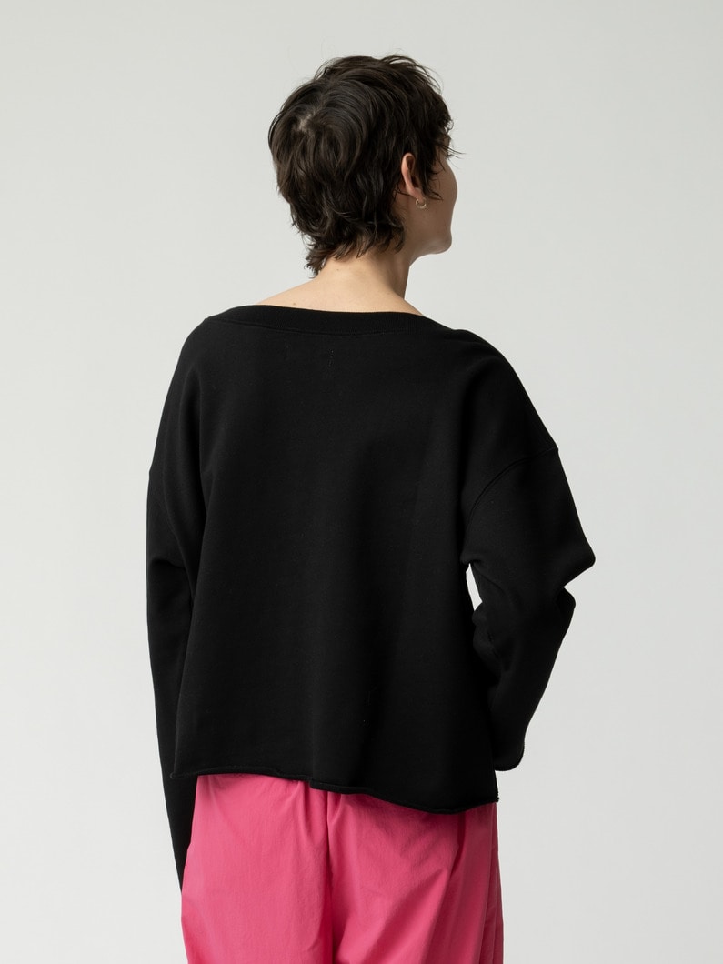 ボートネック スウェット プルオーバー 詳細画像 black 3