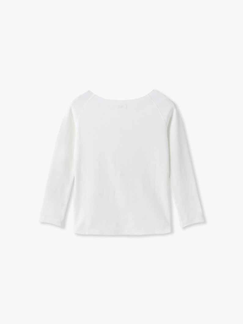 リブ ワイドネック プルオーバー 詳細画像 white 1