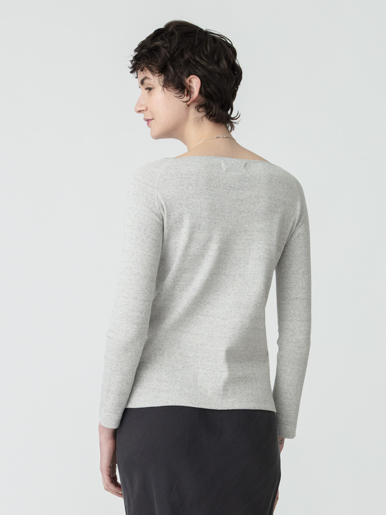 リブ ワイドネック プルオーバー 詳細画像 top gray 2