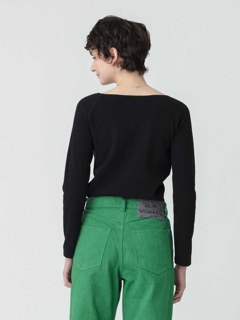 リブ ワイドネック プルオーバー 詳細画像 black 2