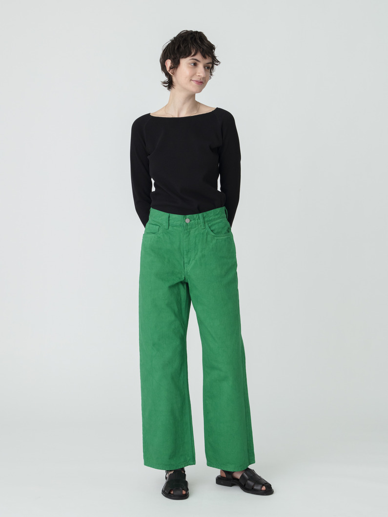 リブ ワイドネック プルオーバー 詳細画像 black 3