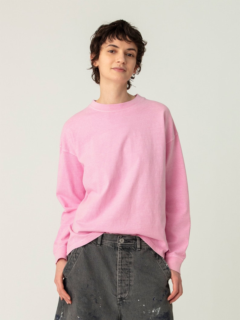 ピグメント ダイ ロングスリーブティー 詳細画像 pink