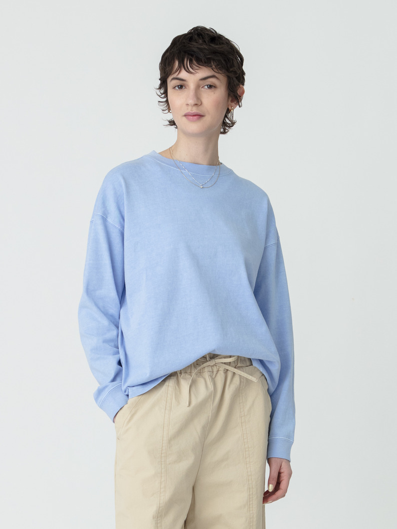 ピグメント ダイ ロングスリーブティー 詳細画像 blue