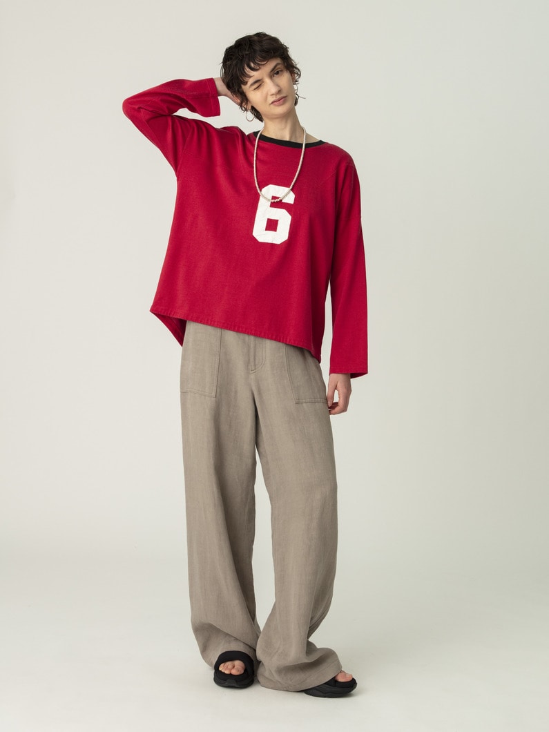 ナンバリング ロングスリーブティー（ネイビー/レッド） 詳細画像 red 3