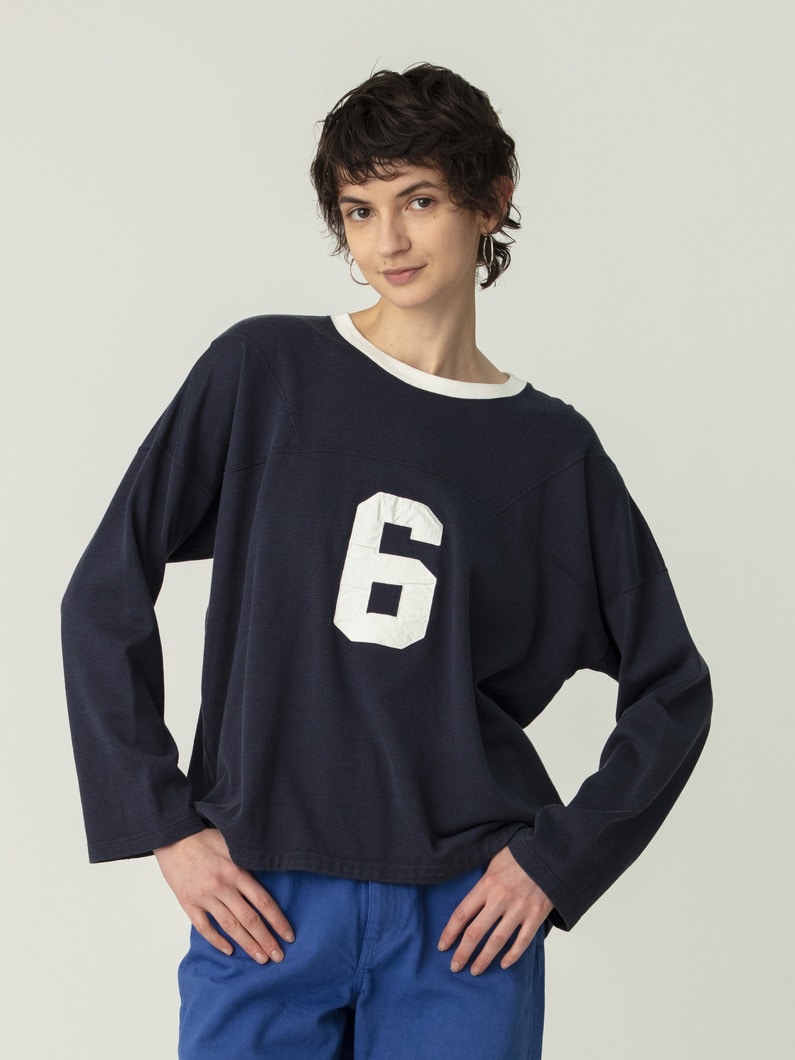 ナンバリング ロングスリーブティー（ネイビー/レッド） 詳細画像 navy