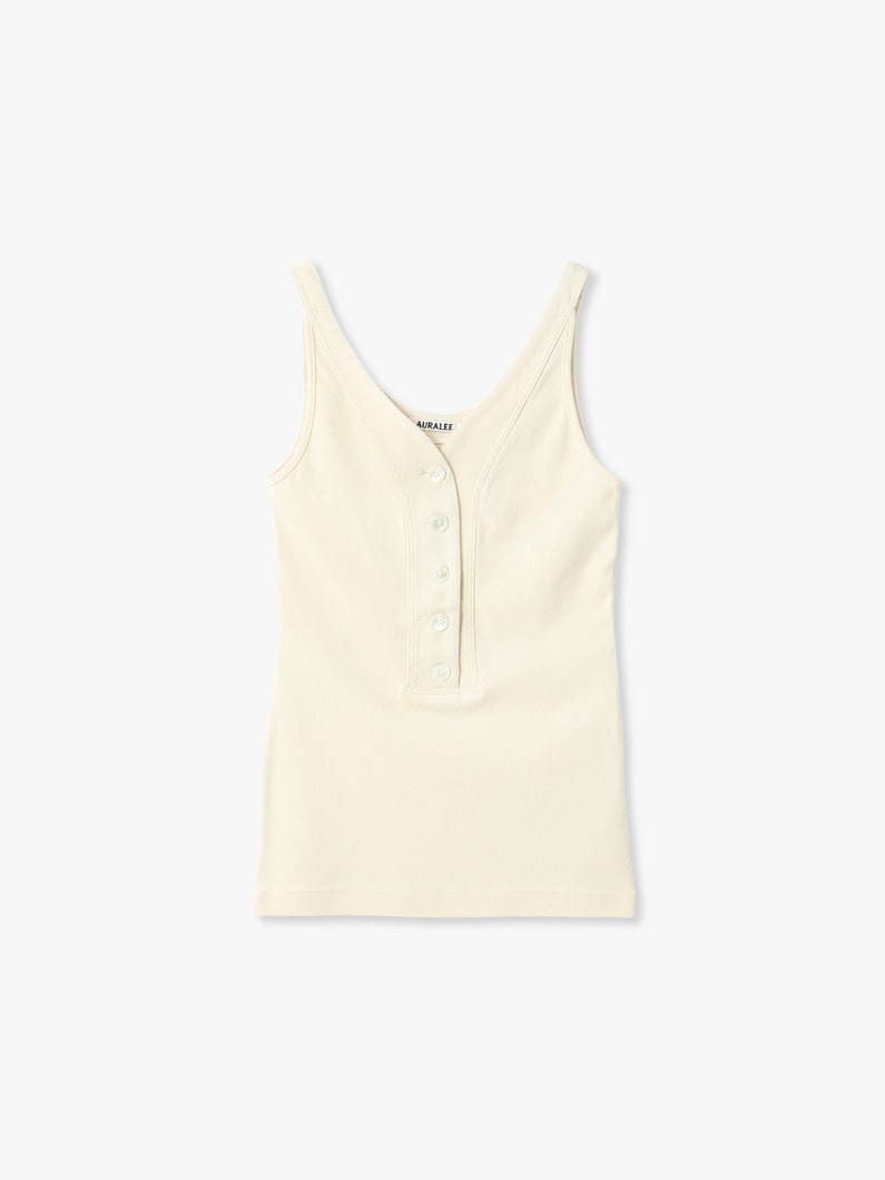 オーガニックコットン ファイン リブ スリーブレス トップ 詳細画像 ivory 1