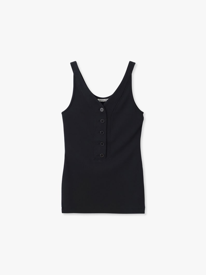 オーガニックコットン ファイン リブ スリーブレス トップ 詳細画像 navy