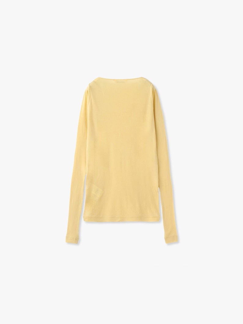 スーパーハイゲージ シアー リブ ボートネック トップ 詳細画像 yellow 1