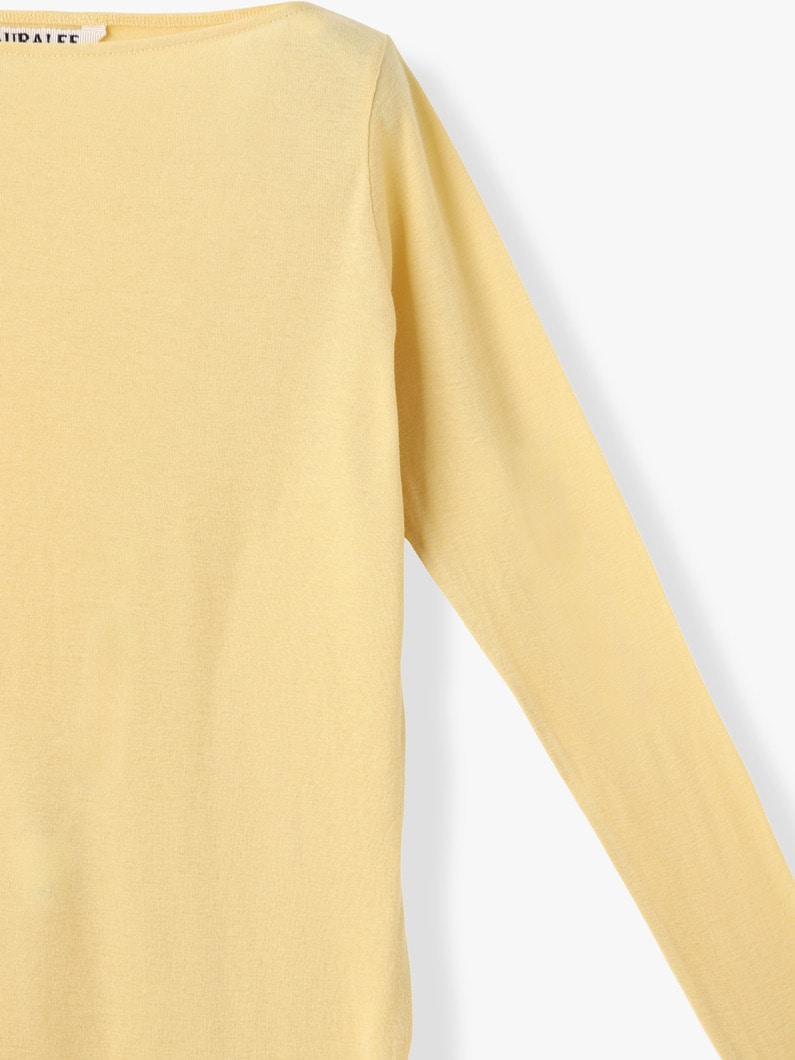 スーパーハイゲージ シアー リブ ボートネック トップ 詳細画像 yellow 2