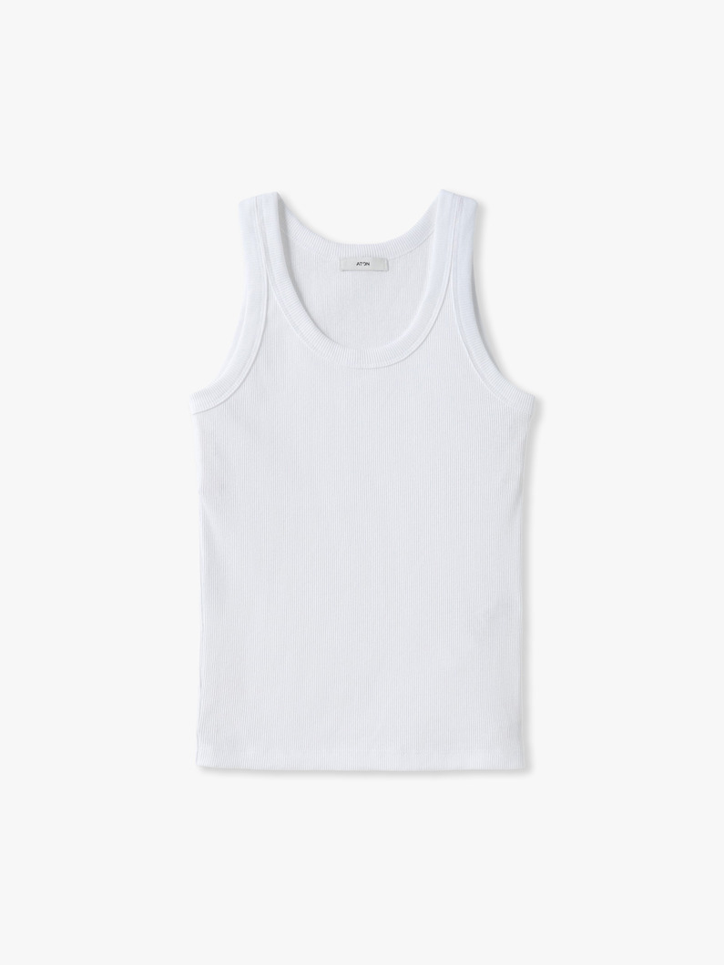 リサイクル スビンコットン リブ タンクトップ 詳細画像 white