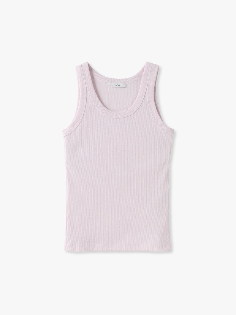 リサイクル スビンコットン リブ タンクトップ 詳細画像 pink
