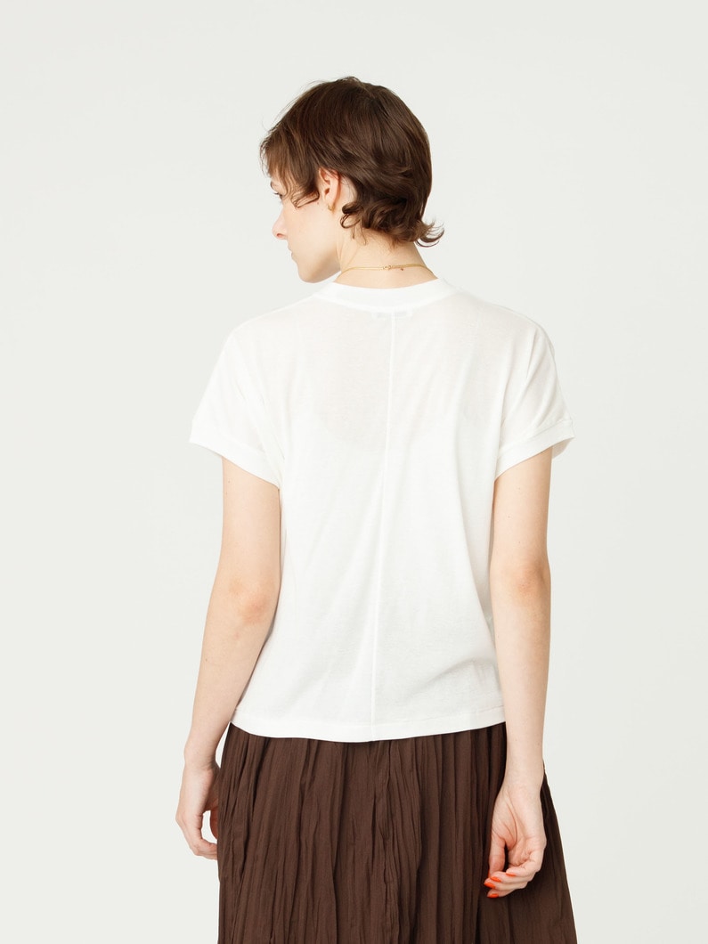 コットンリネン オーバーサイズ  ティー 詳細画像 white 2