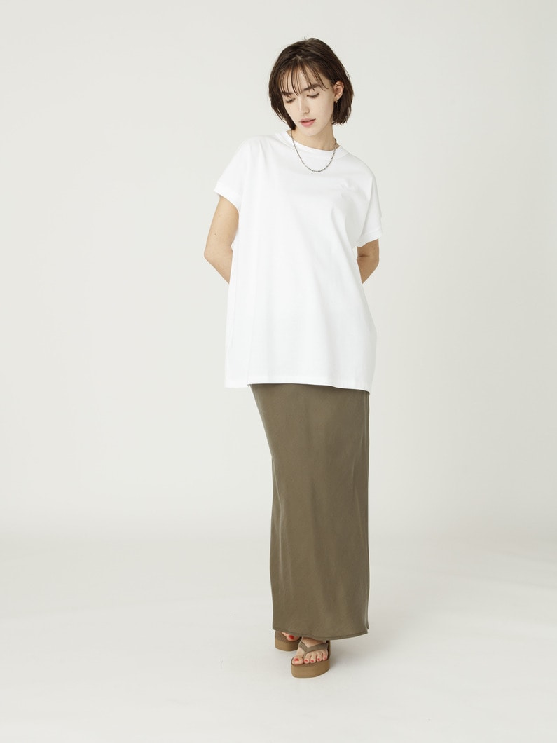 ドライコットン ジャージー オーバーサイズ ティー（ホワイト/ブラック） 詳細画像 white 3