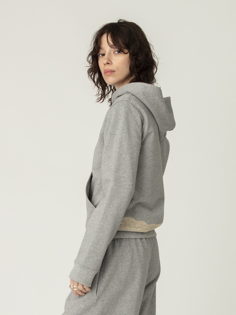 レース ジップアップ フーディー 詳細画像 light gray 1