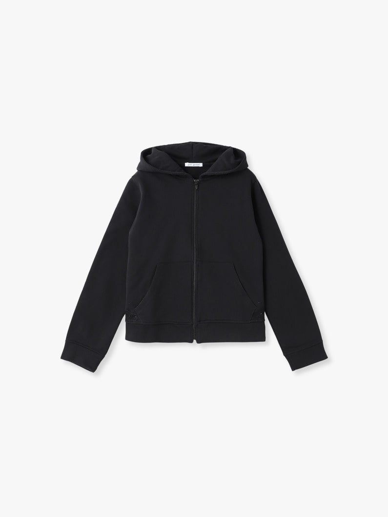レース ジップアップ フーディー 詳細画像 black