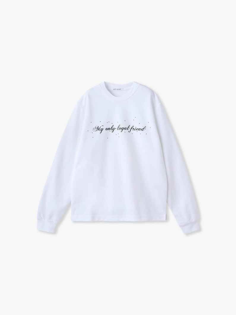 オーバーサイズ ロングスリーブ ティー（ドッグ） 詳細画像 white 2