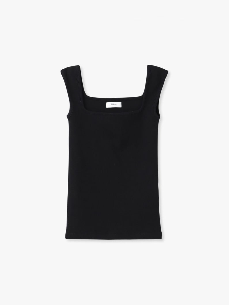 ベアリブ スリーブレス トップ（オフホワイト/ブラック/ブルー） 詳細画像 black 3