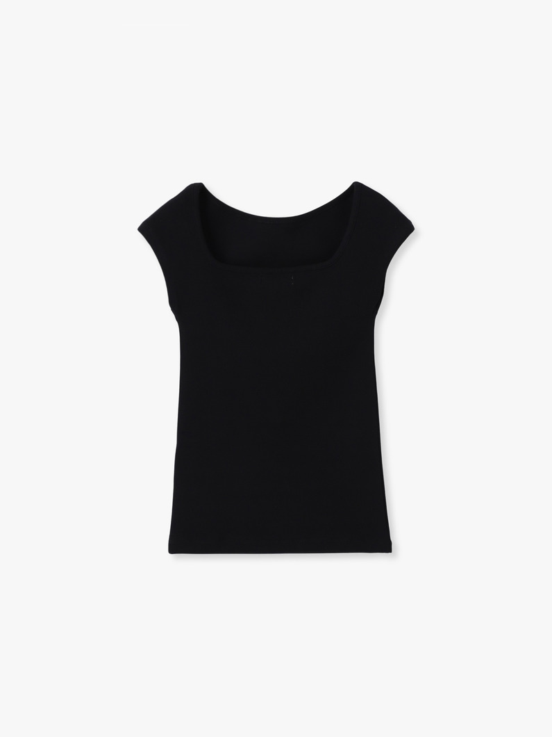 ベアリブ フレンチスリーブ トップ（オフホワイト/ブラック/ブルー） 詳細画像 blue 1