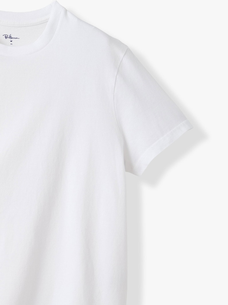 オーガニックコットン ベーシック ティー（ホワイト/ブラック） 詳細画像 off white 2