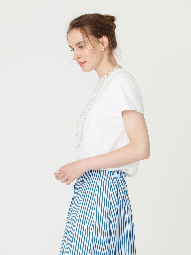オーガニックコットン ベーシック ティー（ホワイト/ブラック） 詳細画像 off white 2