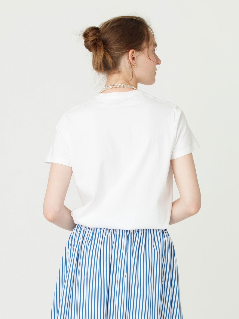 オーガニックコットン ベーシック ティー（ホワイト/ブラック） 詳細画像 off white 3