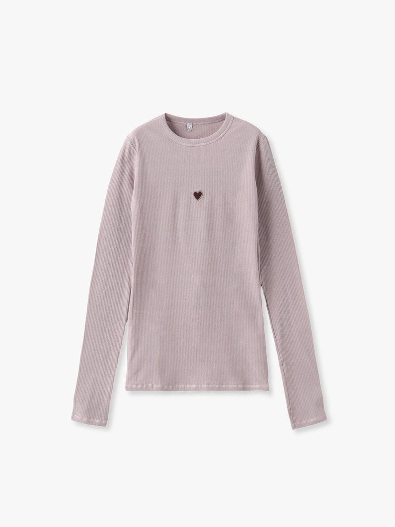 ハート ロングスリーブ ティー（ライトパープル） 詳細画像 light purple 1