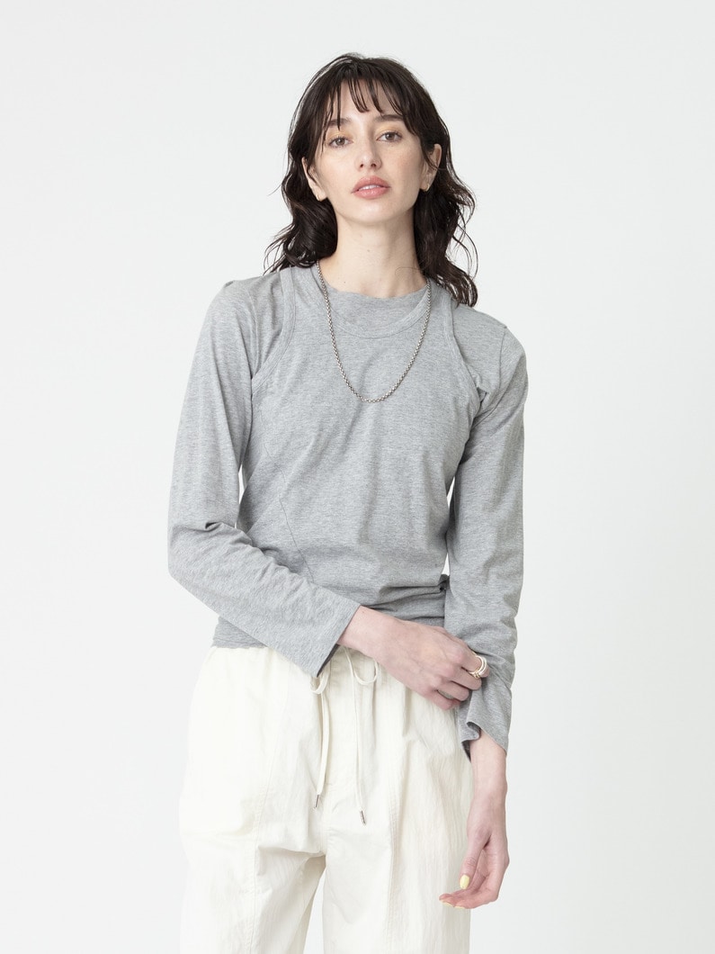 2ピース レイヤード トップ セット 詳細画像 medium gray 1