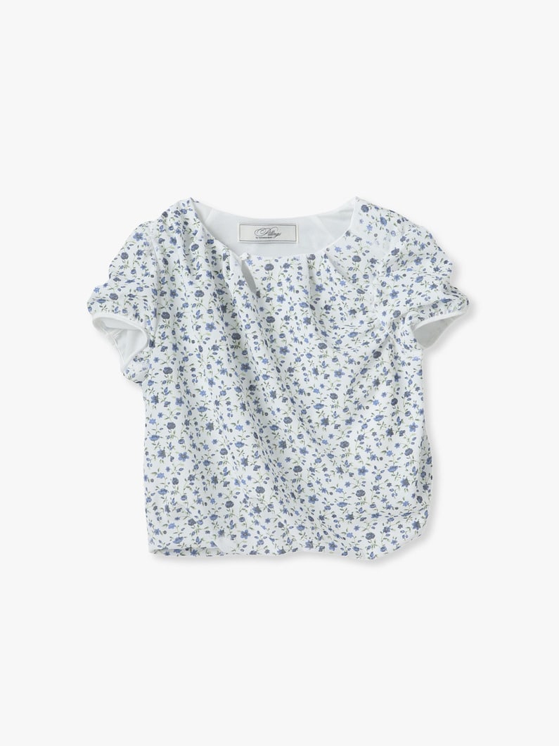 フラワー プリント スリーブレス ブラウス 詳細画像 blue 1
