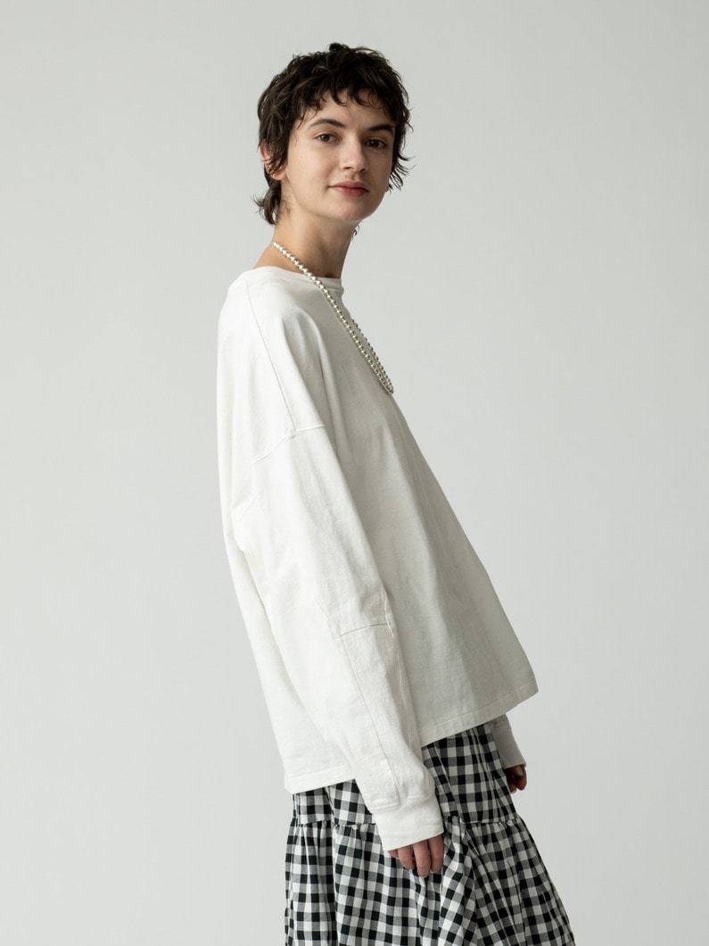 パネルスリーブ ロングスリーブティー 詳細画像 white 2