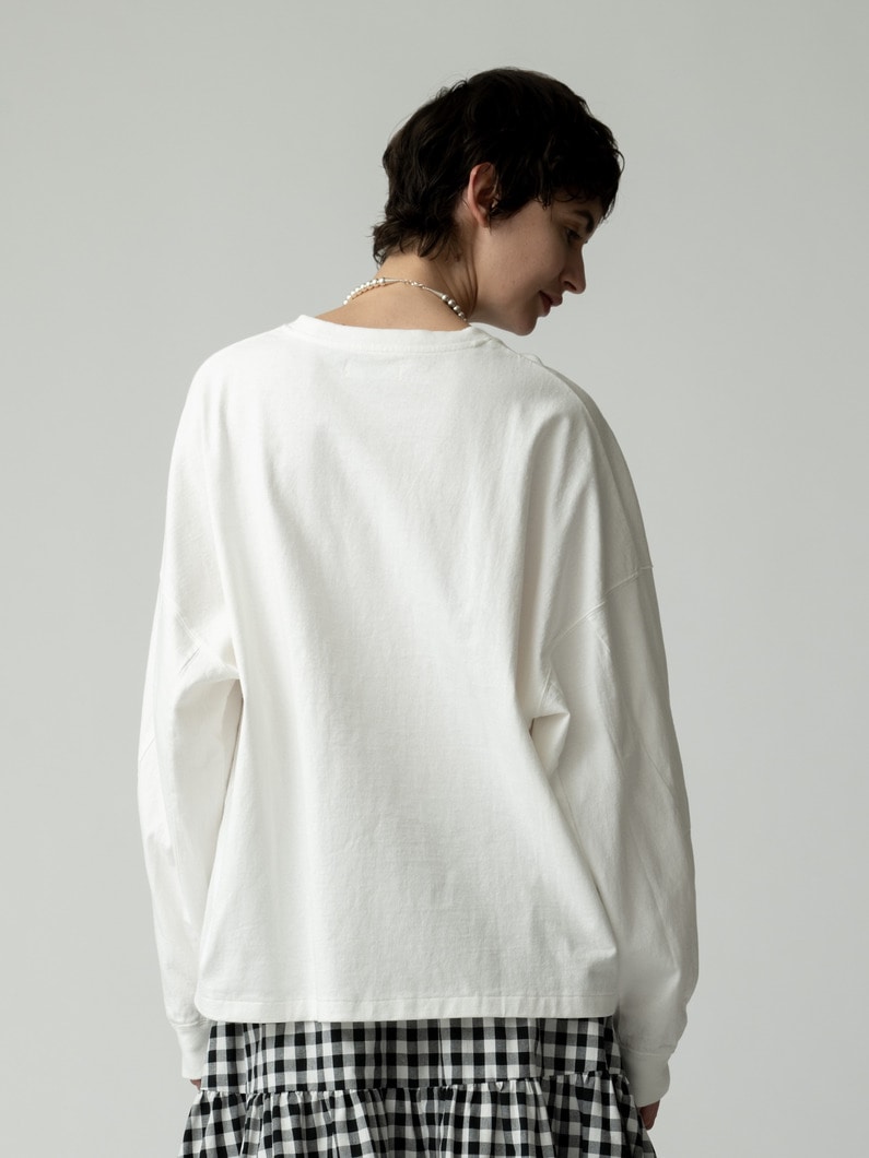 パネルスリーブ ロングスリーブティー 詳細画像 white 3