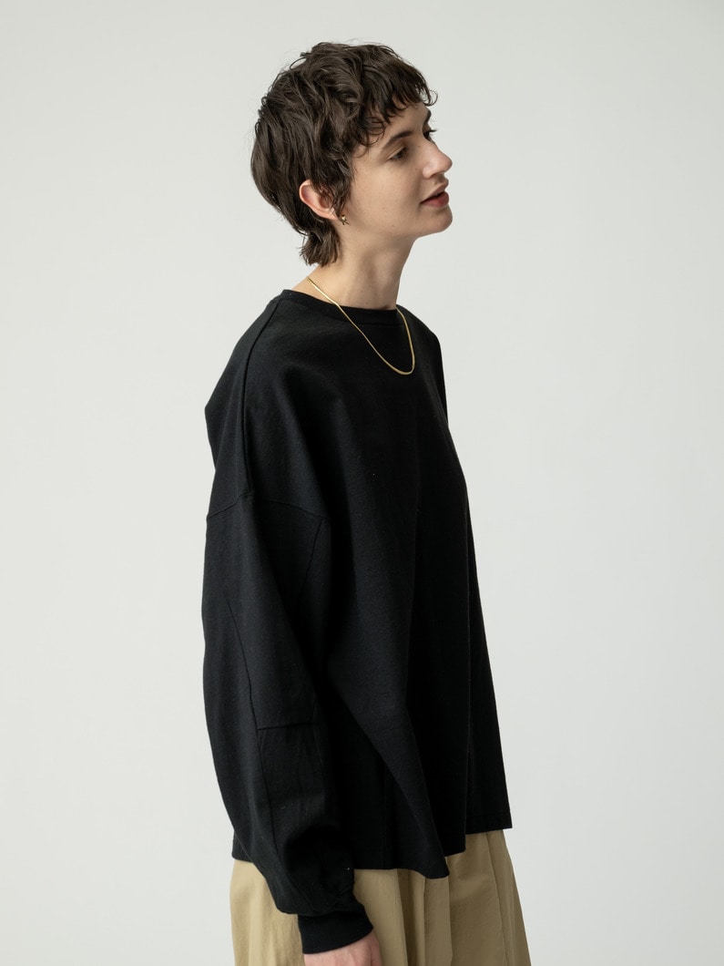 パネルスリーブ ロングスリーブティー 詳細画像 black 2