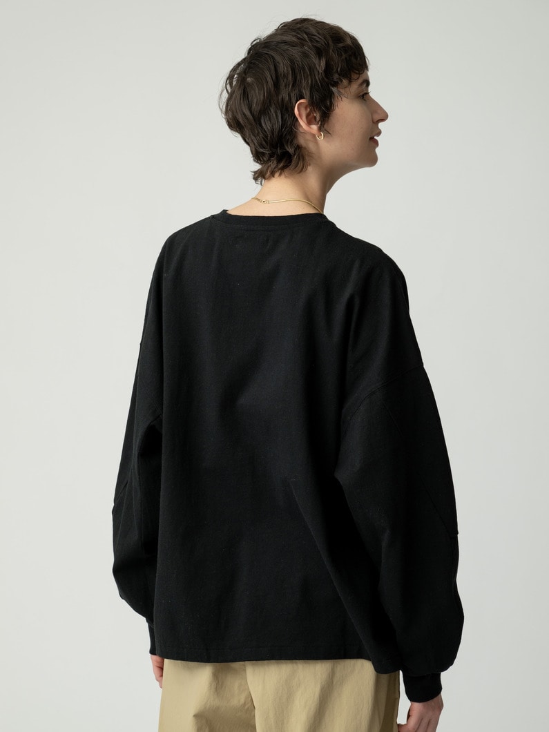 パネルスリーブ ロングスリーブティー 詳細画像 black 3