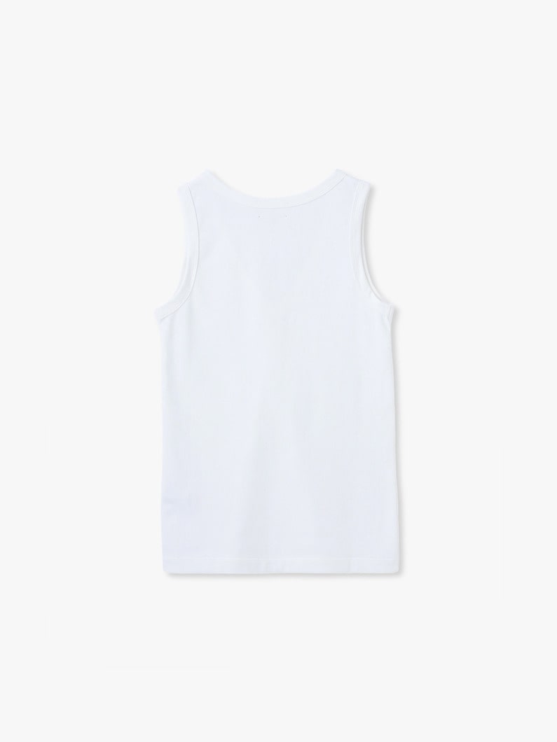 アメリカン ドライコットン Vネック スリーブレス トップ 詳細画像 white 1