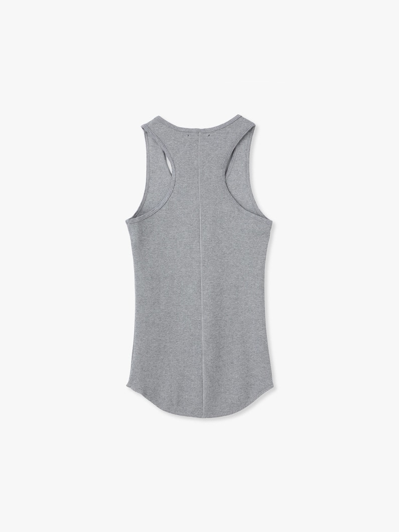 リブ ヘンリーネック スリーブレス トップ 詳細画像 gray 1