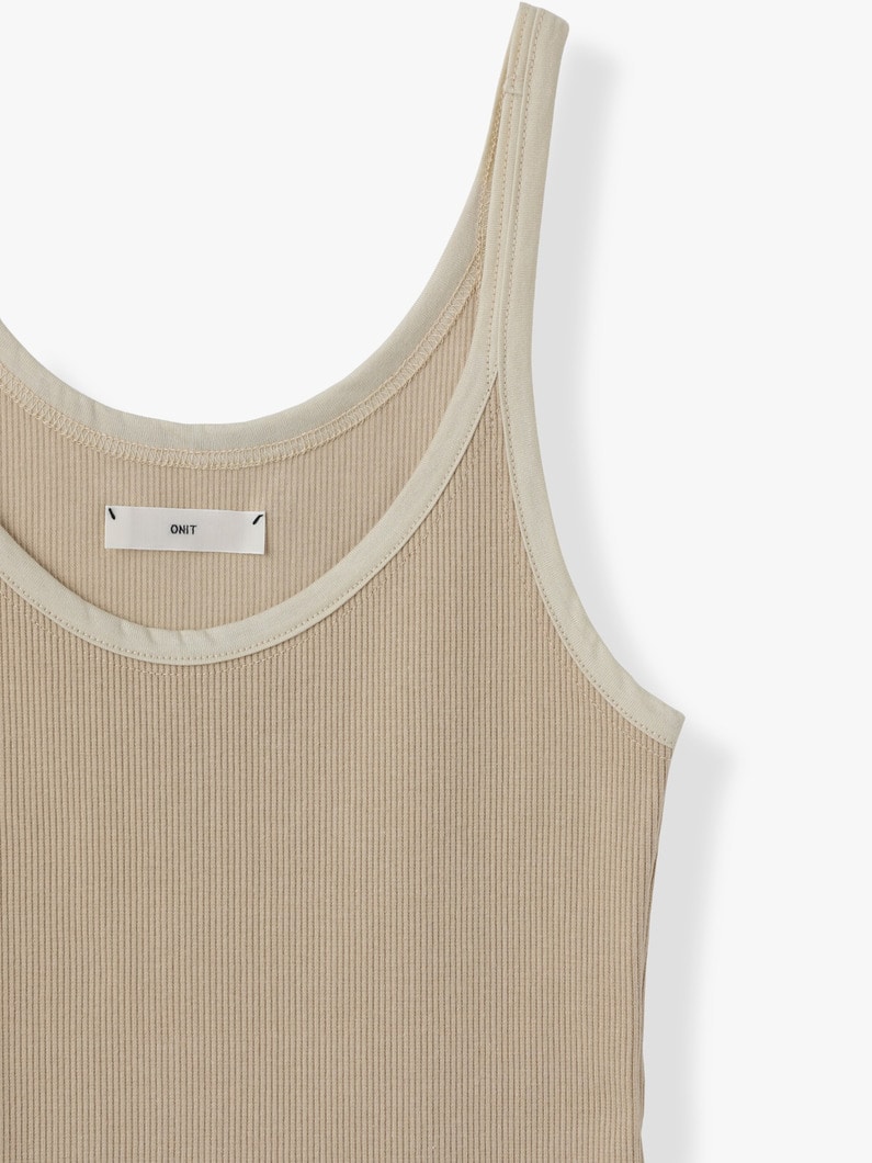 リブ レイヤード スリーブレス トップ 詳細画像 gray 3