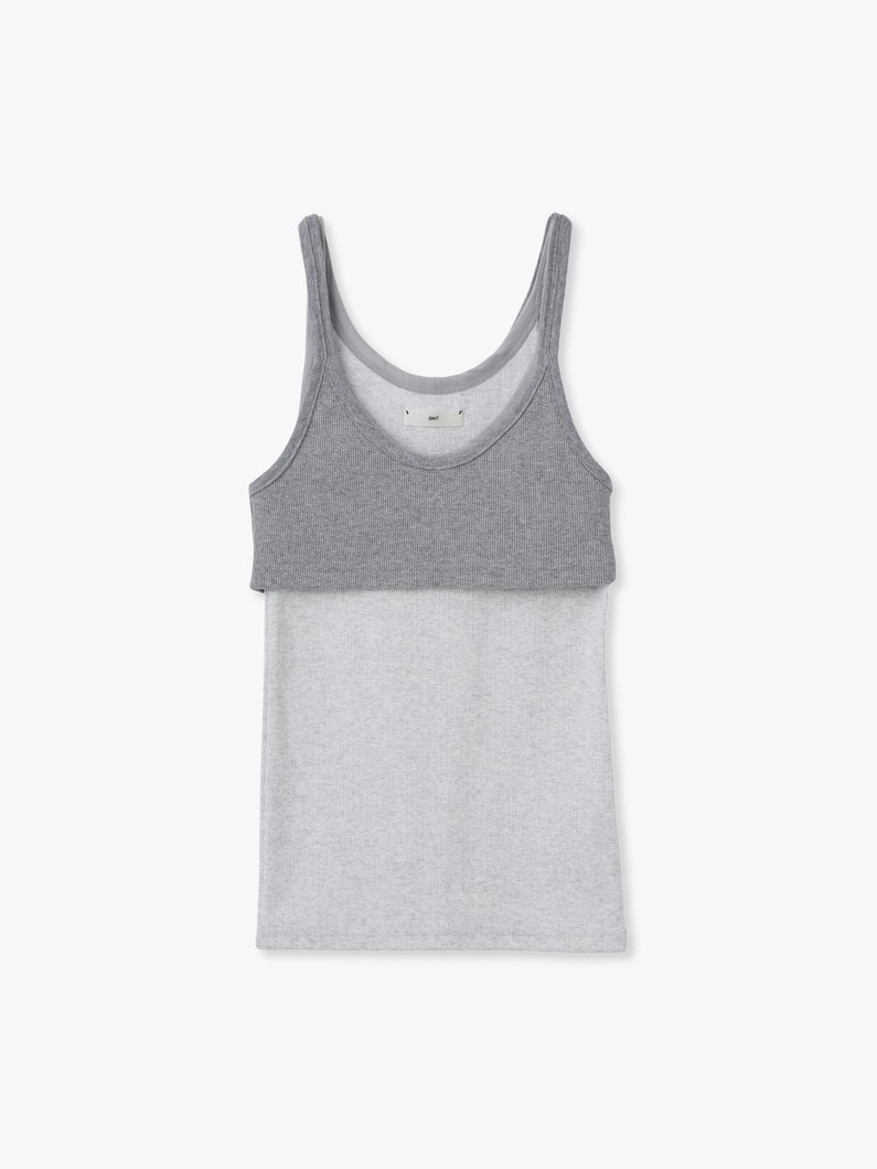 リブ レイヤード スリーブレス トップ 詳細画像 gray 4