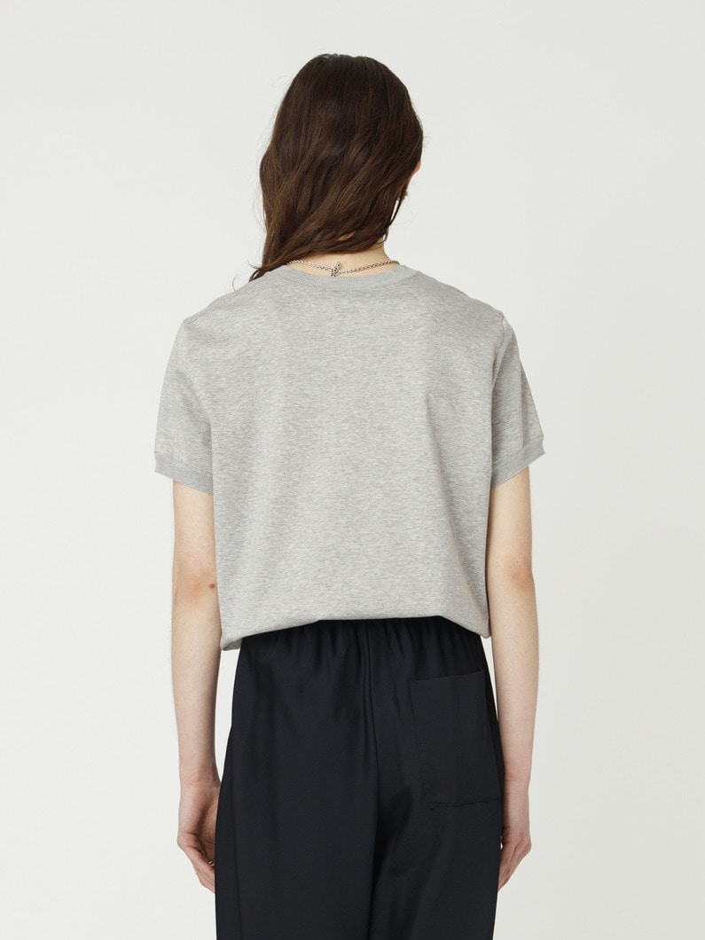 コットンポンチ ニットカラー ティー（トップグレー） 詳細画像 top gray 2